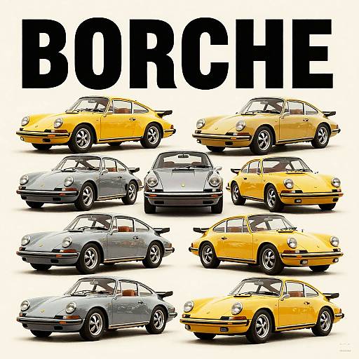 Vintage Porsche Retro Collage Art