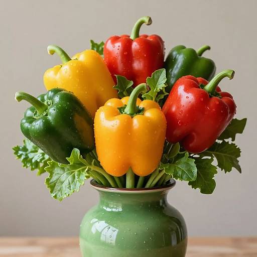 Vibrant Edible Pepper and Greens Bouquet