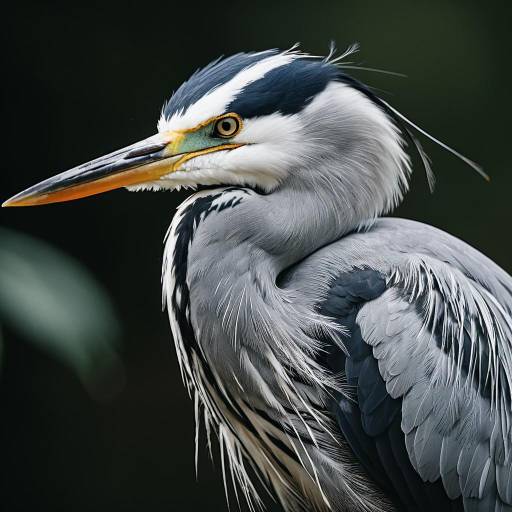 Elegant Silver Heron Close-up Portrait