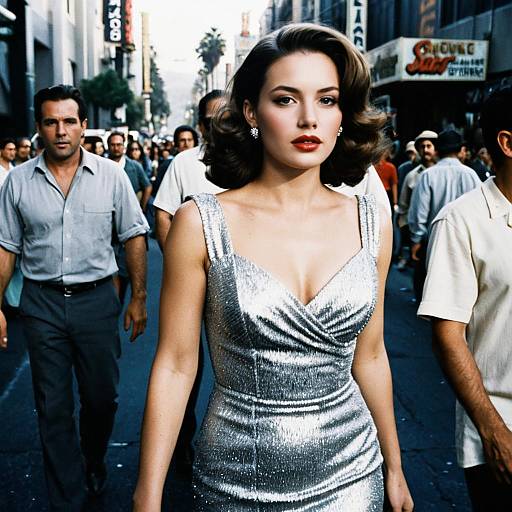 Hollywood Starlet in Silver Dress