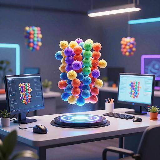 Digital Artist's Sci-Fi Workspace