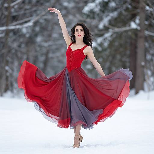Woman in Winter Dance Dress