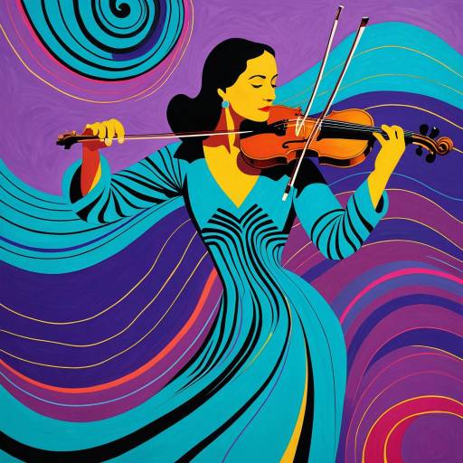 Vibrant Matisse-Inspired Violinist Art