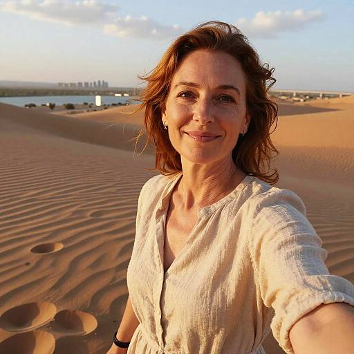 Desert Oasis Selfie at Dusk