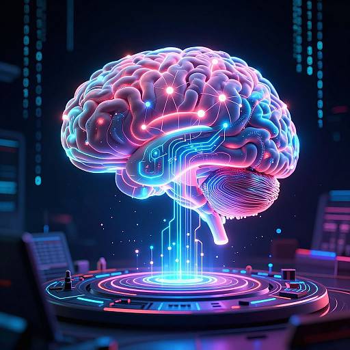 Futuristic AI Brain Digital Nexus