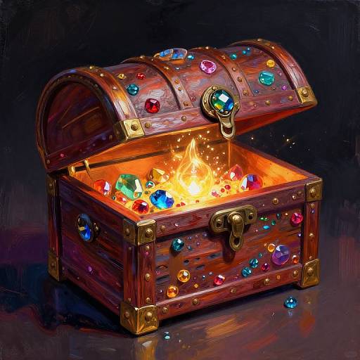 Vibrant Painterly Treasure Chest