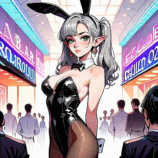 Anime Girl in Playboy Bunny Outfit