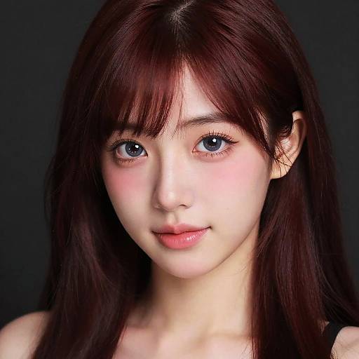 Realistic Idol Girl with Star Eyes