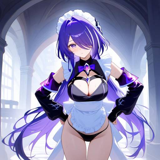 Seductive Cowboy Shot of a Futuristic Maid