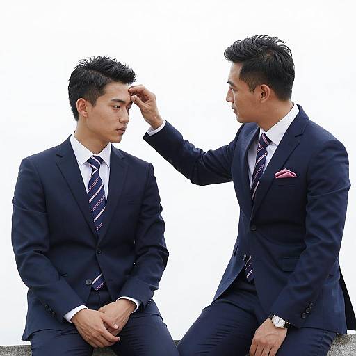 Men in Suits Against a Bright Sky