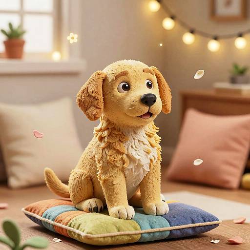 Playful Golden Retriever Puppy Claymation