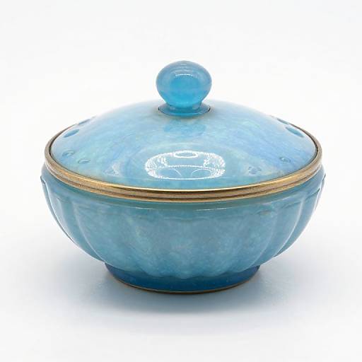 Antique Aqua Blue Opaline Glass Pill Box