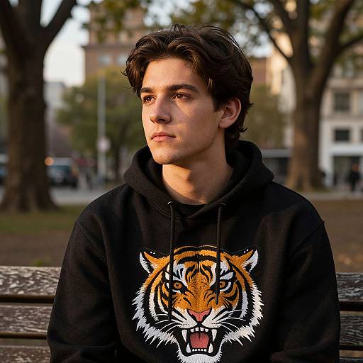 Young Man in Hoodie at Golden Hour