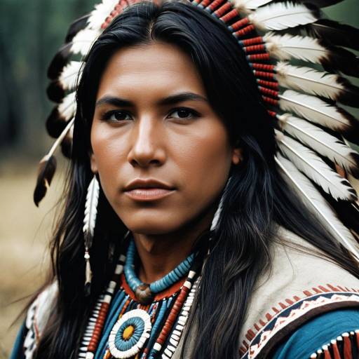 Majestic Native American Man with Traditional Headdress