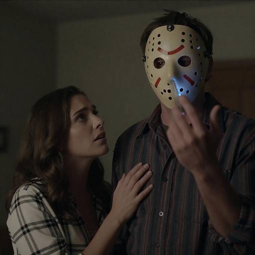 Chilling Encounter: Man with Jason Mask