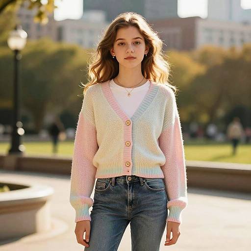 Teen Girl Auburn Hair City Park