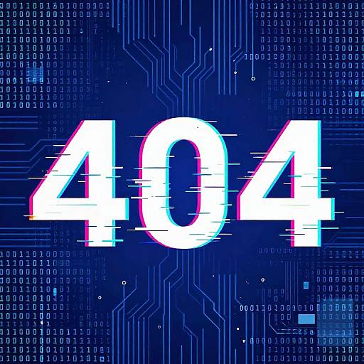 Digital art of bold, white, glitch-text number 