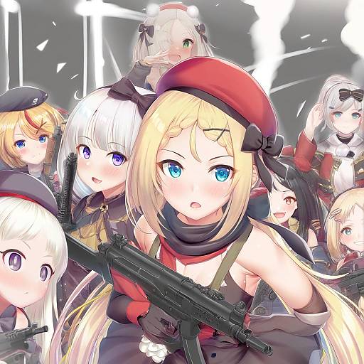 Illustration of Mp5 (girls' frontline), girls' frontline in the style of Kawase seiki