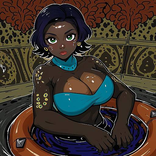 Illustration of Arung samudra (cessa), ombok diving and delivery services in the style of Nagu