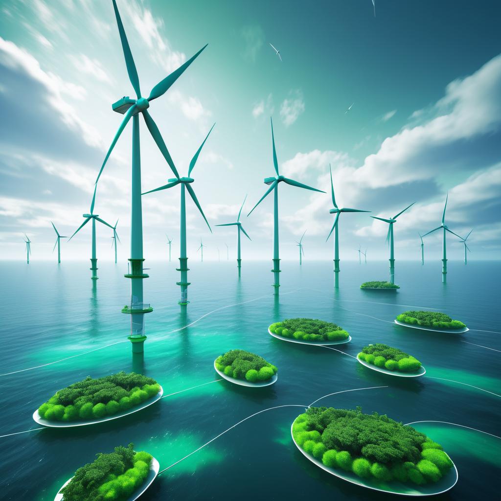 Futuristic Offshore Wind Farm Visualization