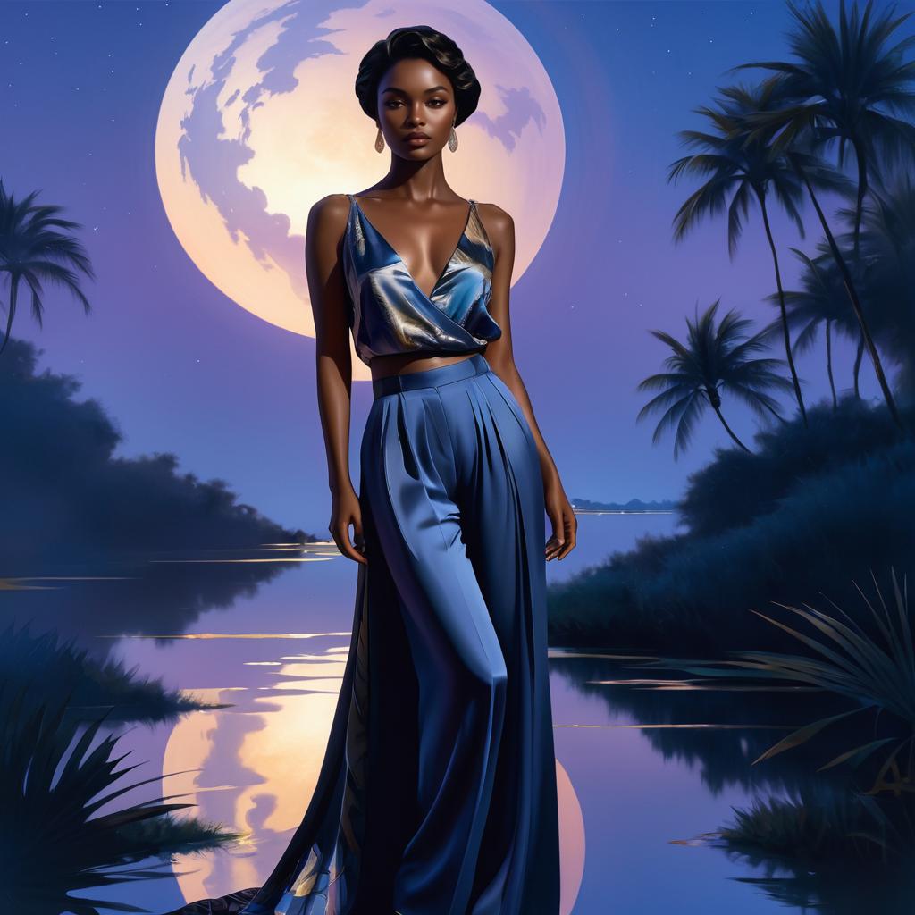 Elegant Celestial Twilight Portrait