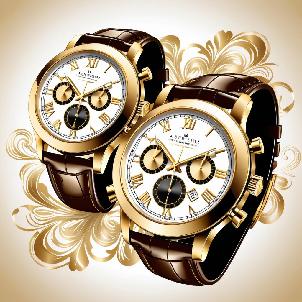 Elegant Illustration of Luxurious Wristwatches