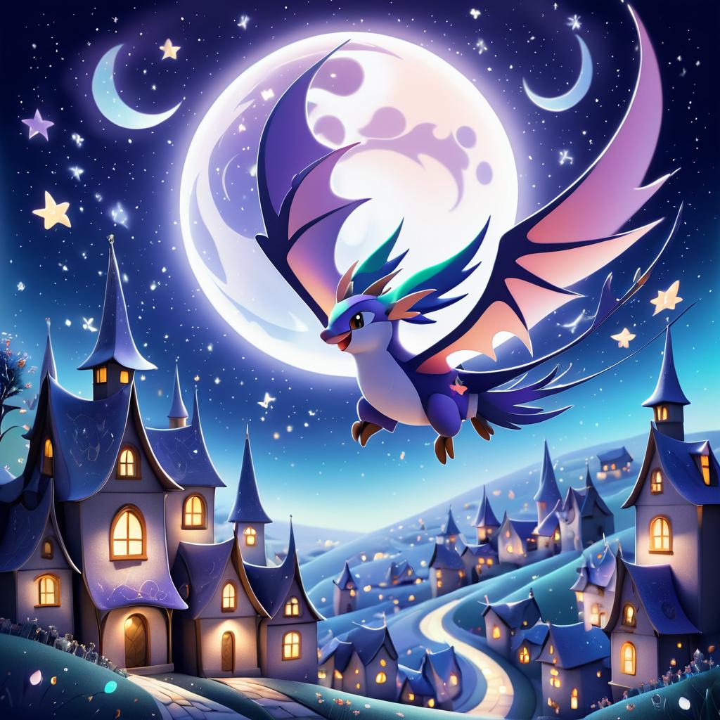 Noivern's Night Flight: A Whimsical Art