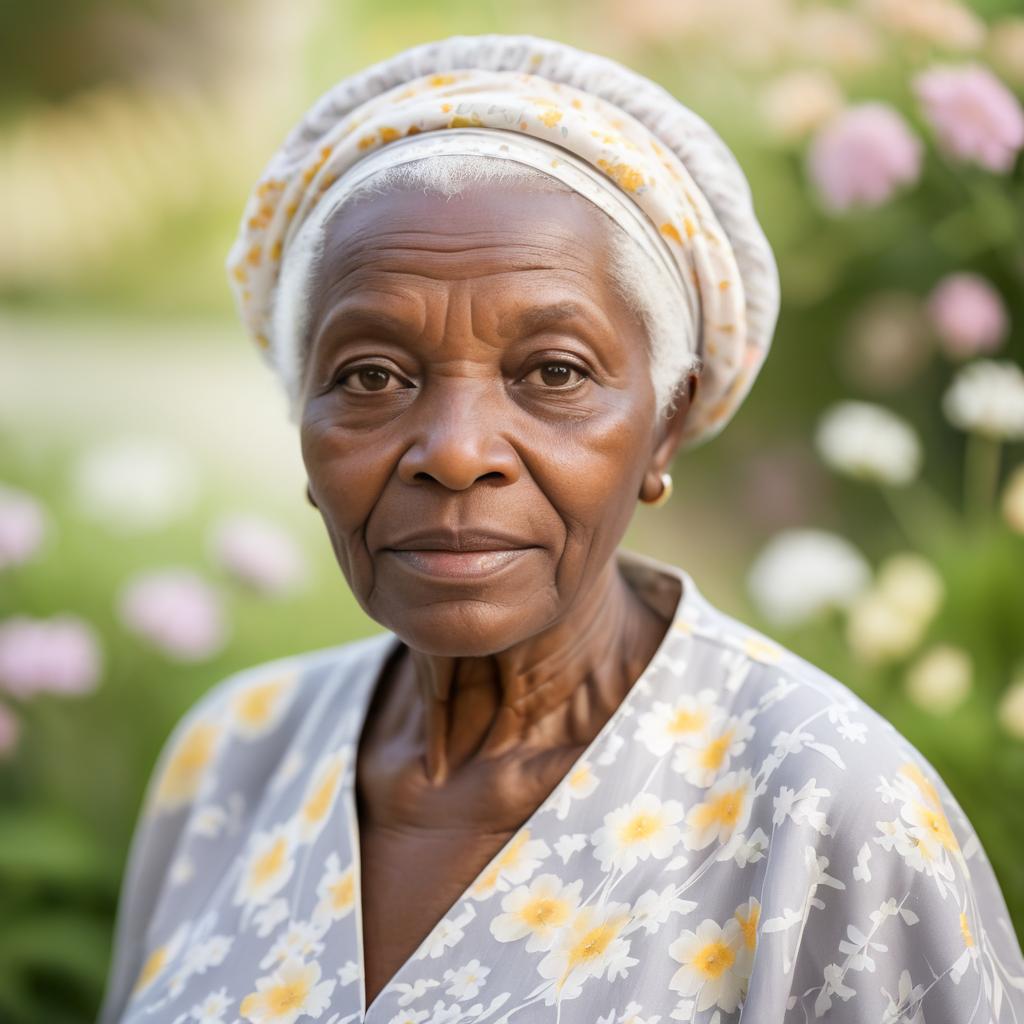 Elderly Black Woman in Serene Portrait