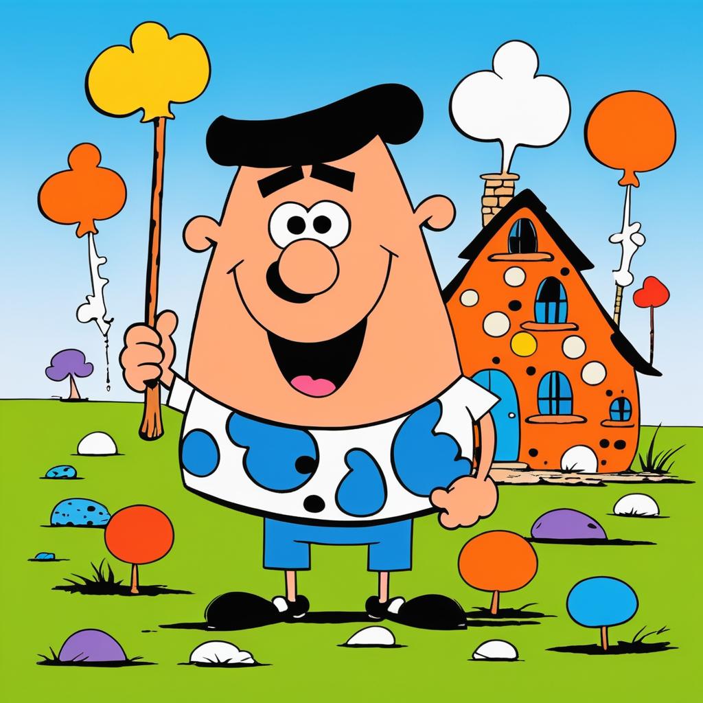 Whimsical Fred Flintstone in Hargreaves Style