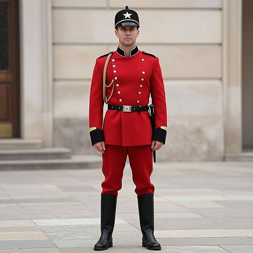 Red Coat Soldier Costume Portrait