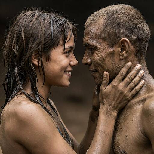 Intimate Mud-Covered Portrait