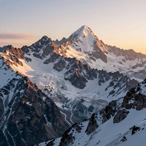 Majestic 3D Mountain Range at Golden Hour