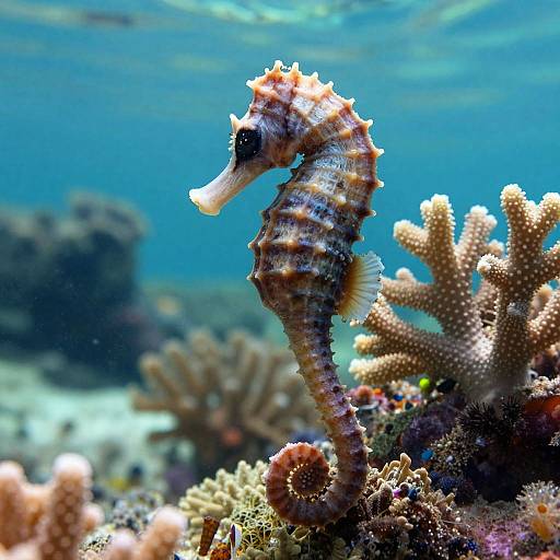 Serene Seahorse in Vibrant Reef