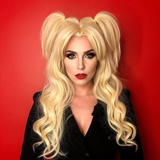 Blond Woman with Cruella Vil Wig