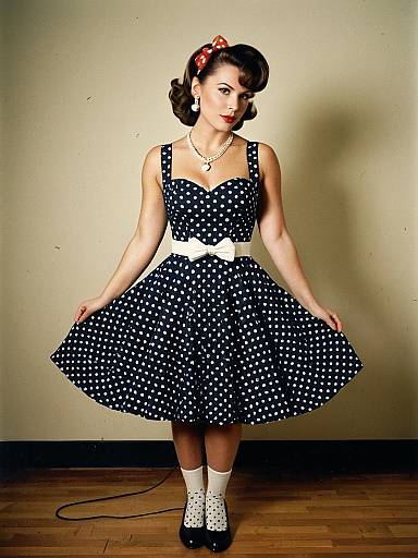 Realistic Vintage Sock Hop Sweetheart Portrait