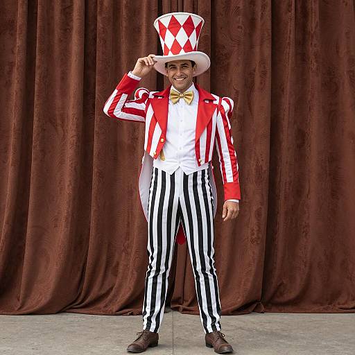 Man in Circus Costume with Top Hat
