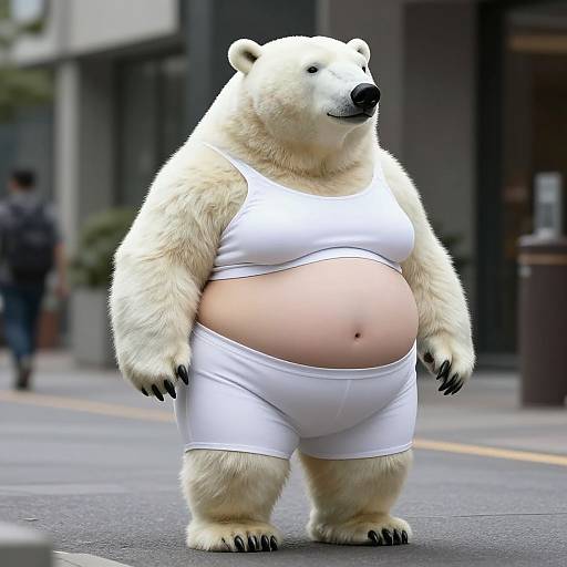 Realistic Obese Polar Bear Girl