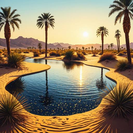Desert Oasis at Golden Hour
