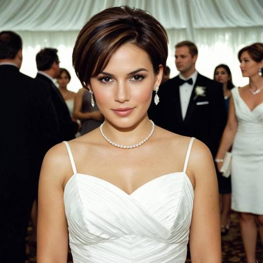 Elegant Woman in White Dress at Formal Event