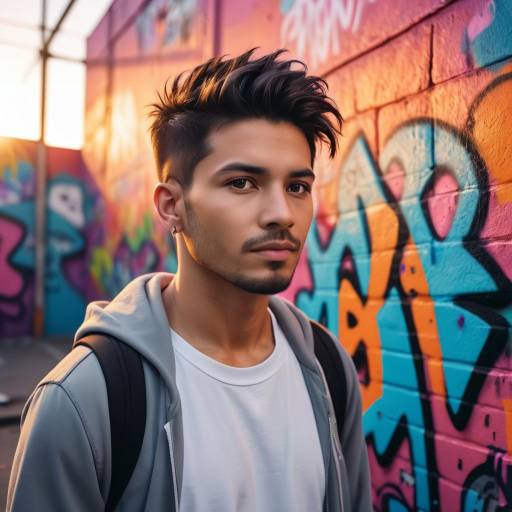 Young Hispanic Male with Graffiti Background
