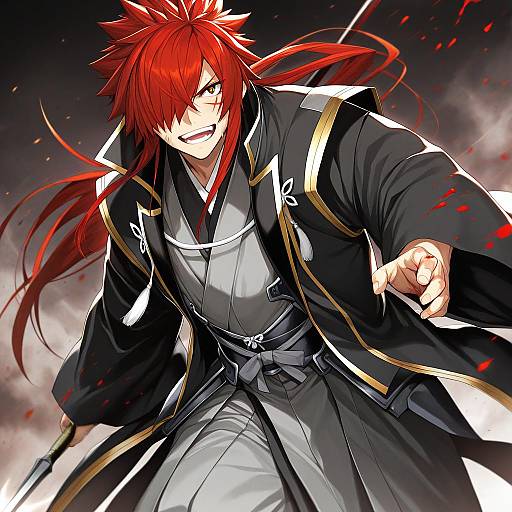 Illustration of Mori nagayoshi (fate), fate (series) in the style of Kamioka shun'ya