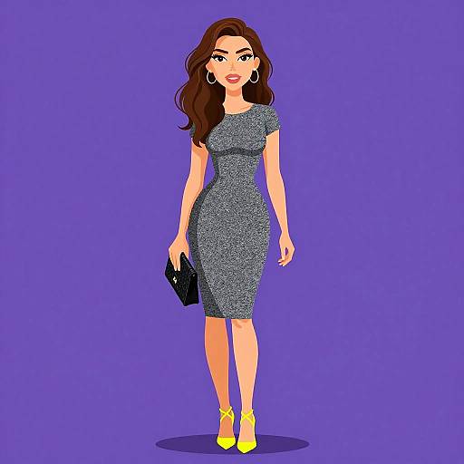 Chic Woman in Heathered Bodycon Dress