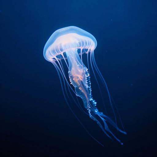 Bioluminescent Jellyfish in Abyssal Depths