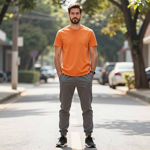 Casual Jogger Outfit in Urban Sunlight