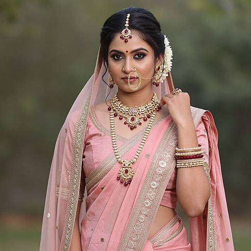 Elegant Indian Bridal Sari Portrait