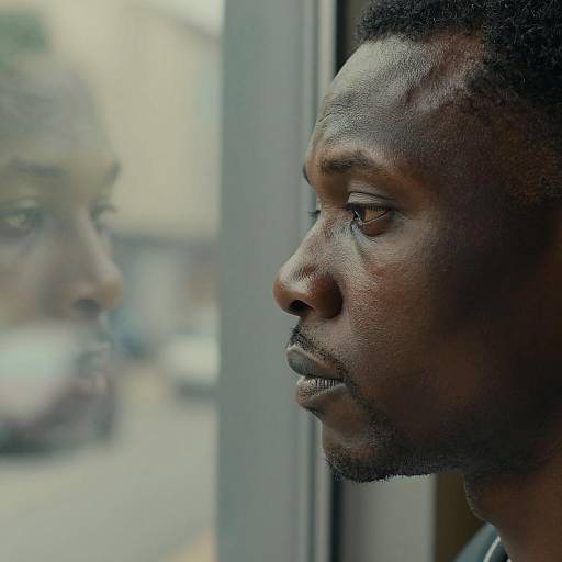 Serious African American Man in Profile