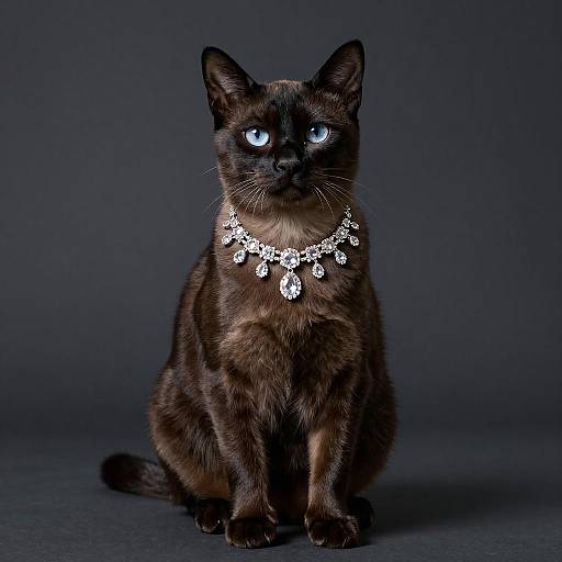 Elegant Burmilla Cat Portrait in Diamonds