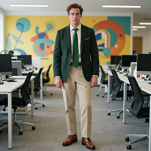 Confident Man in Stylish Office Attire