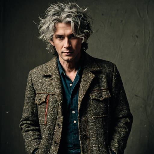 Portrait of Man in Vintage Tweed Jacket