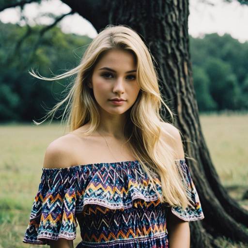 Stylish Outdoor Ensemble with Blonde Model